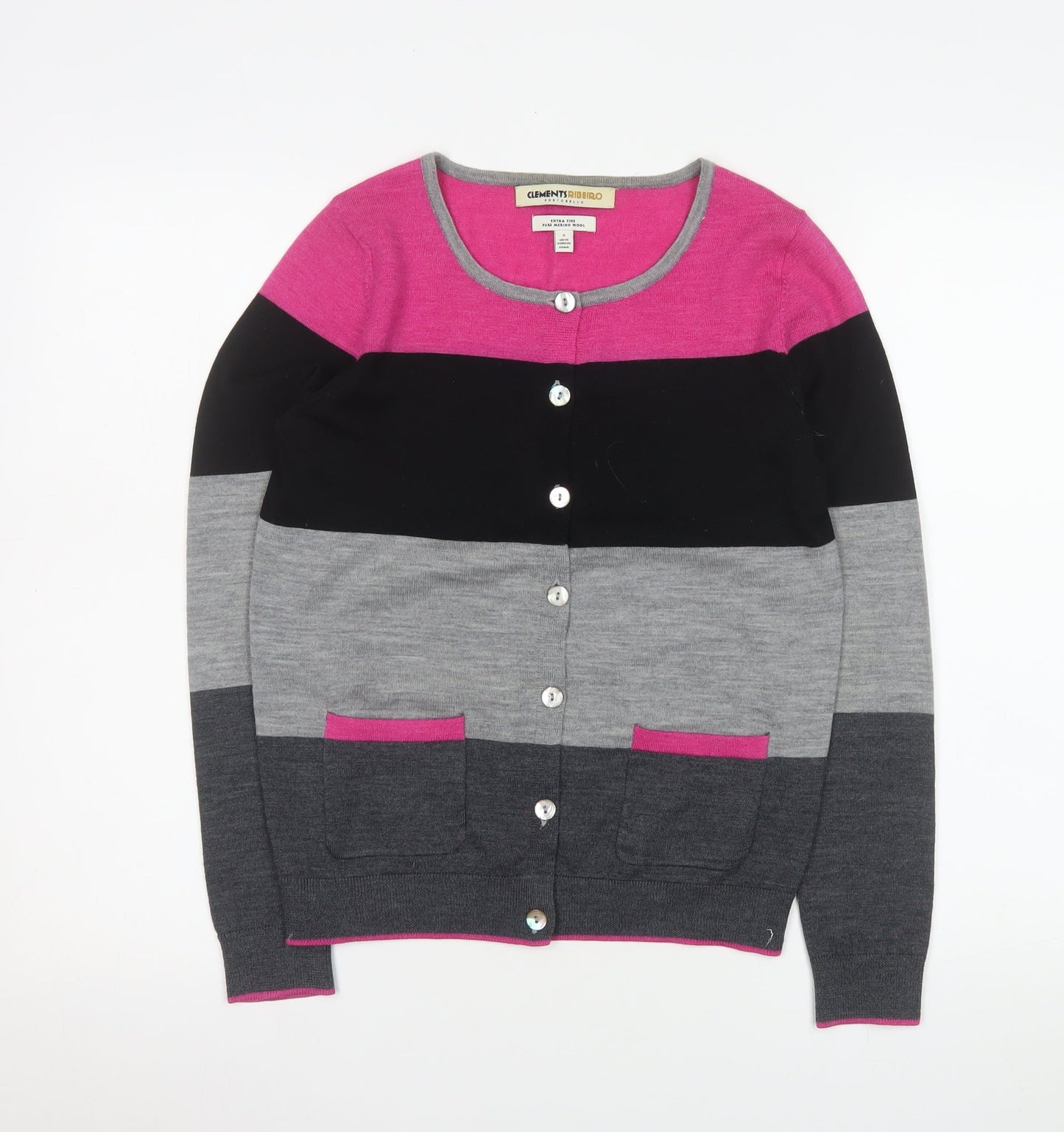 Clements Ribeiro Women’s Multicoloured Merino Wool Cardigan Size 10