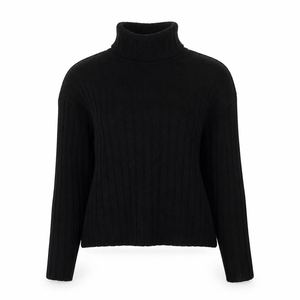 Threadbare Womens Black Size 10 Roll Neck Rib Knit Jumper