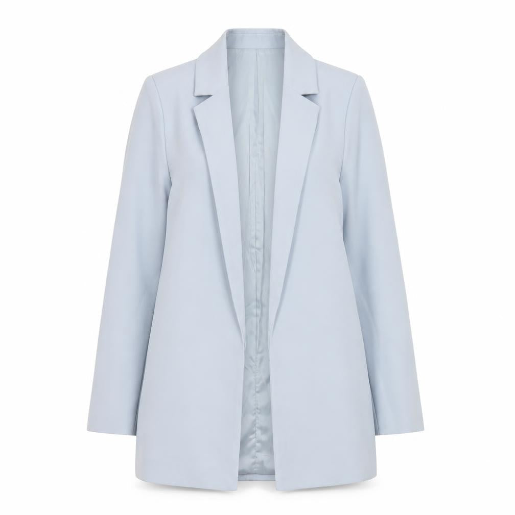 Missguided Women Blue Long Blazer Jacket UK 6 Slim Fit Lined Polyester Blend