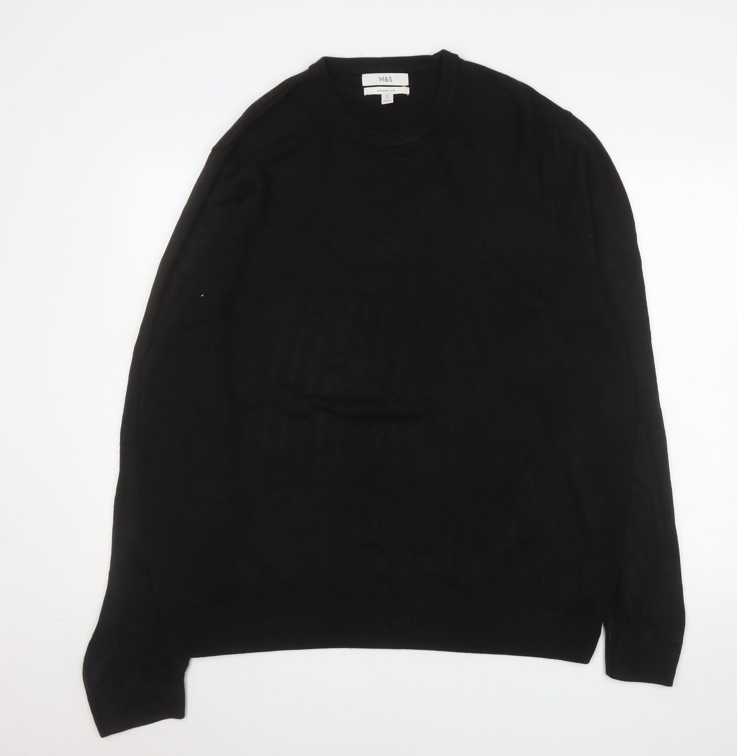Marks and Spencer Men’s Black 2XL Crew Neck Pullover Jumper