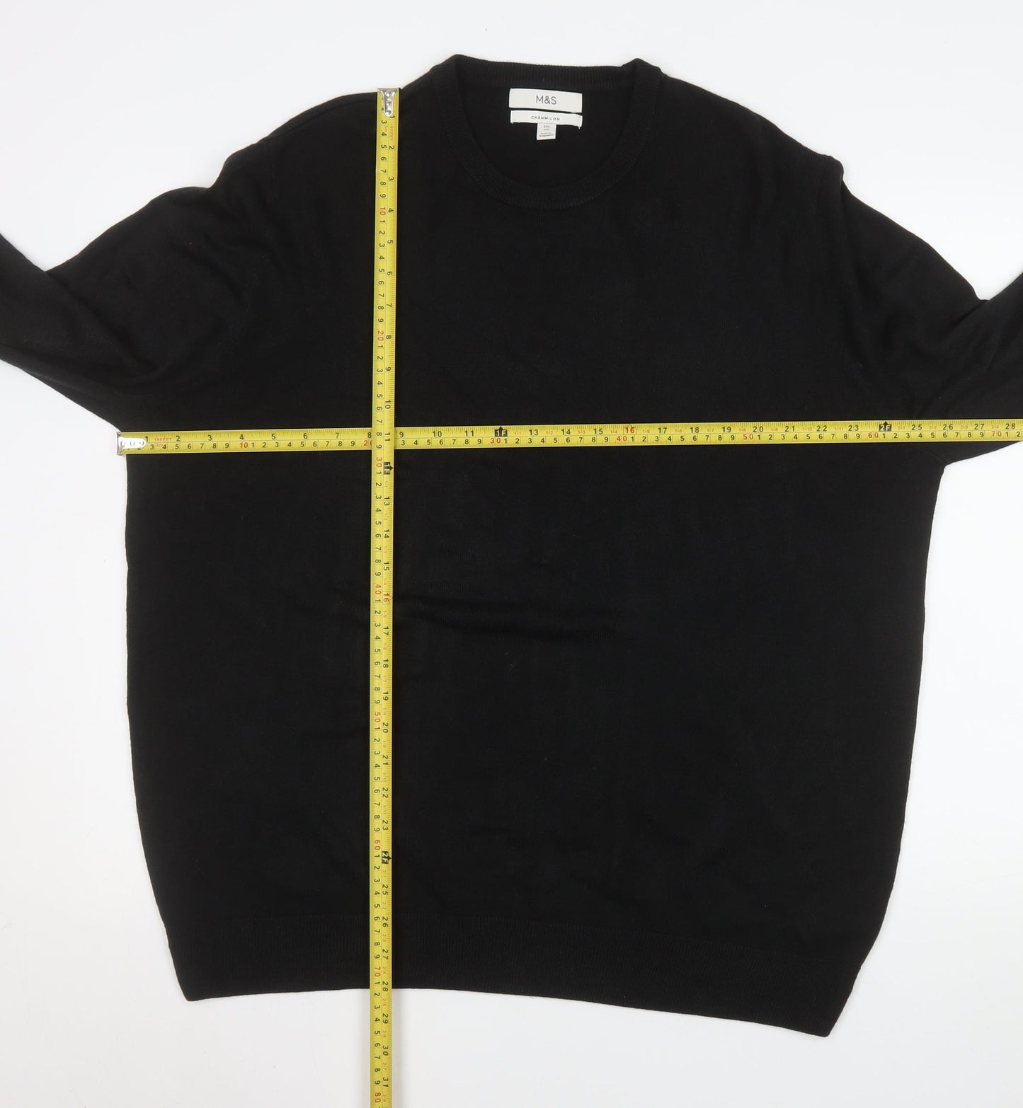 Marks and Spencer Men’s Black 2XL Crew Neck Pullover Jumper