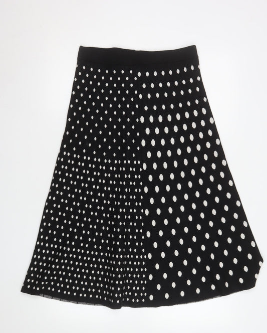 Izabel London Women Black White Polka Dot A-Line Skirt Size 14 XL