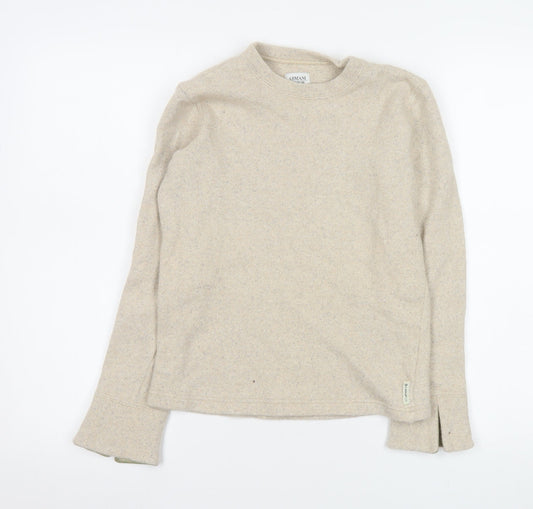 Armani Junior Beige Wool Crew Neck Pullover Jumper L Teens