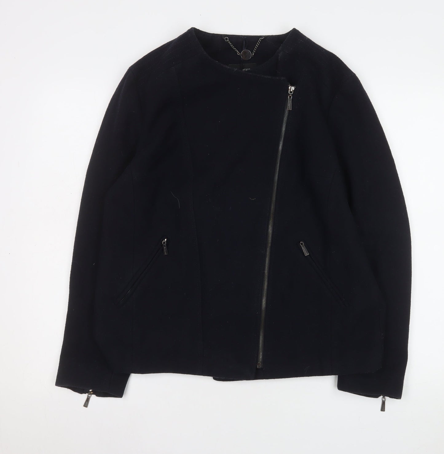 Marks and Spencer Women’s Black Wool Biker Jacket UK 12
