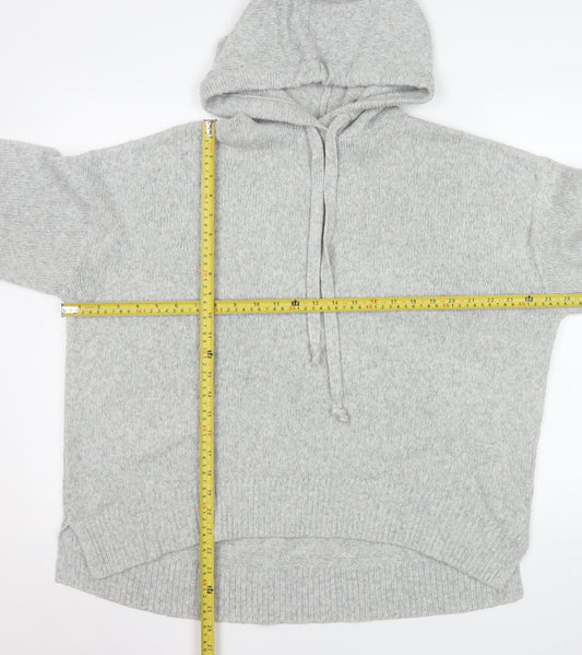 H&M L.O.G.G. Mens Grey Hooded Knit Pullover Jumper XS