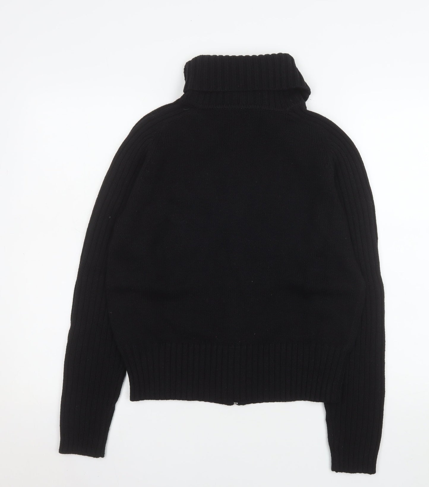Marks and Spencer Women's Black Full Zip High Neck Jumper Size 12