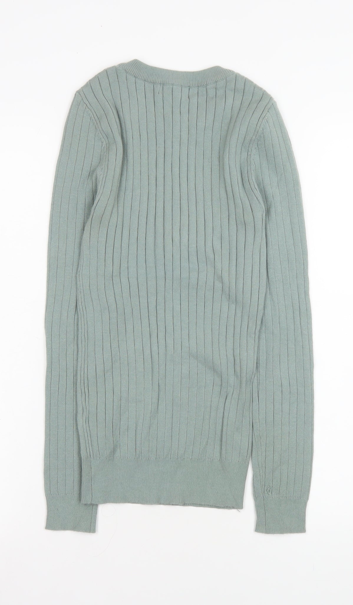 Primark Women’s Green Ribbed Crew Neck Pullover Jumper XS