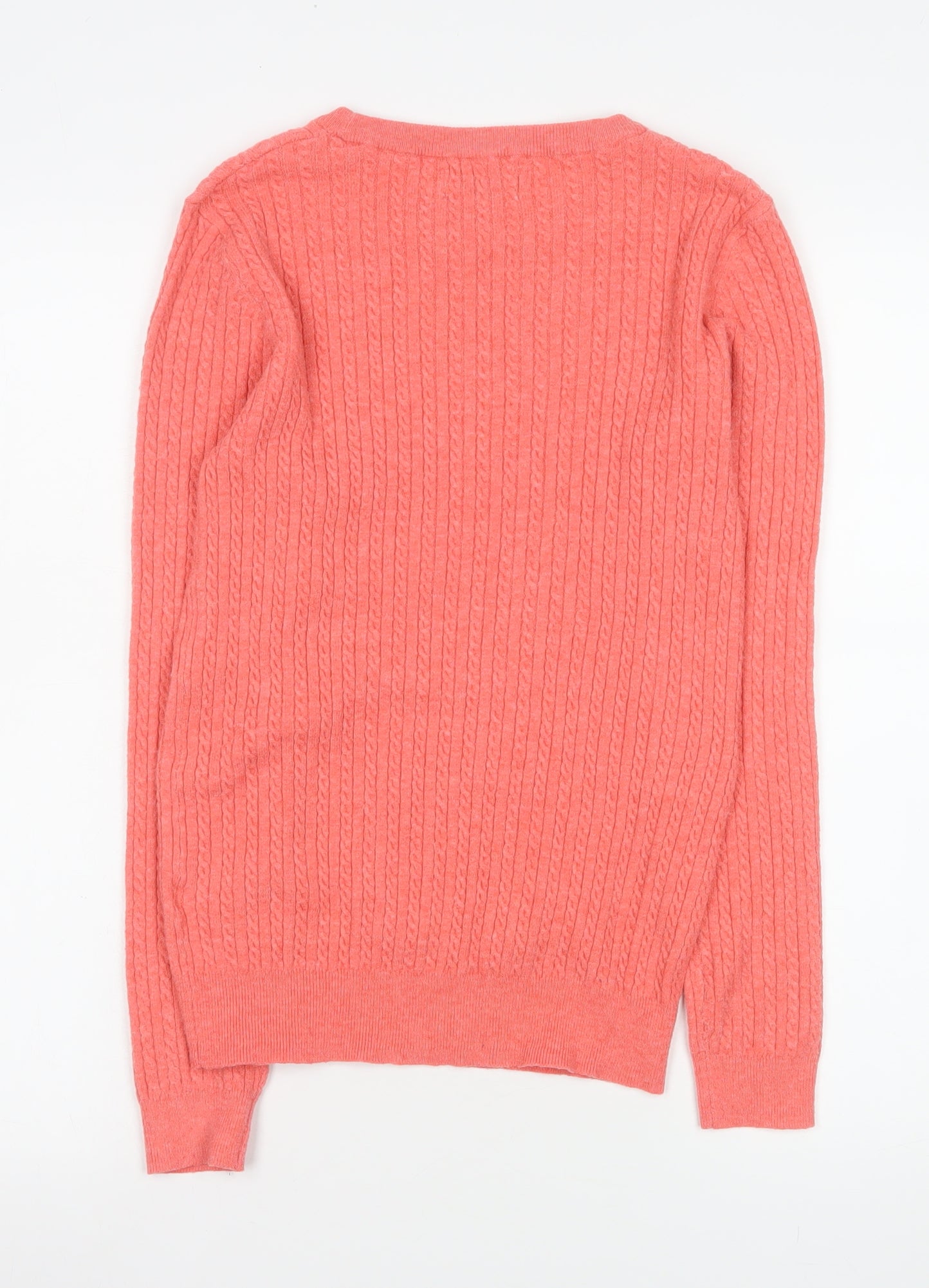 Papaya Women’s Pink Cable-Knit Crew Neck Jumper Size 12