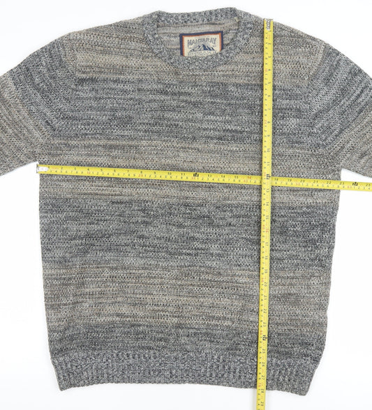Mantaray Men's Grey Cotton Knit Crew Neck Jumper Size L