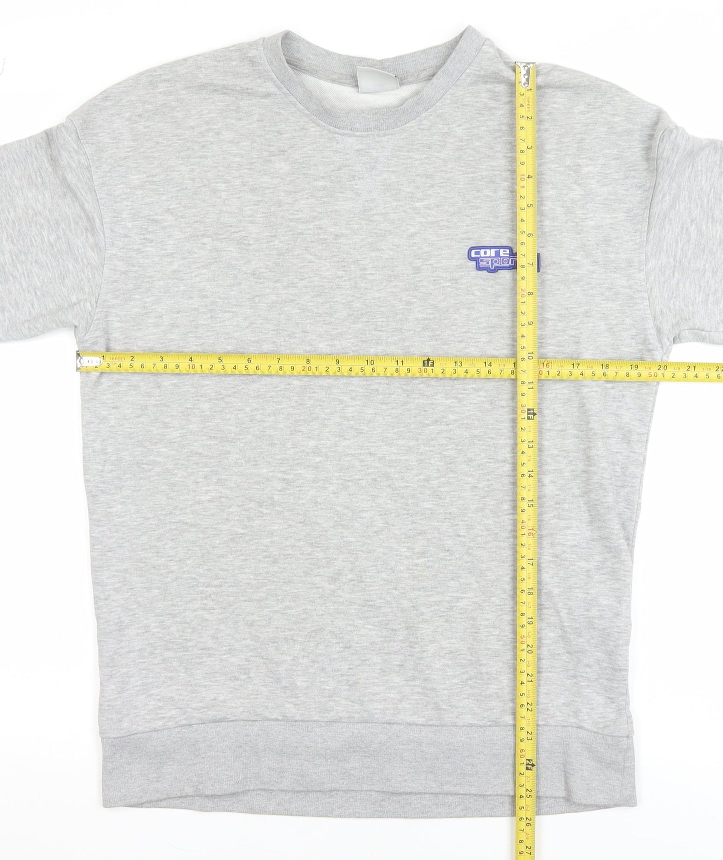 Jack & Jones Mens Grey Core Logo Pullover Sweatshirt Size S