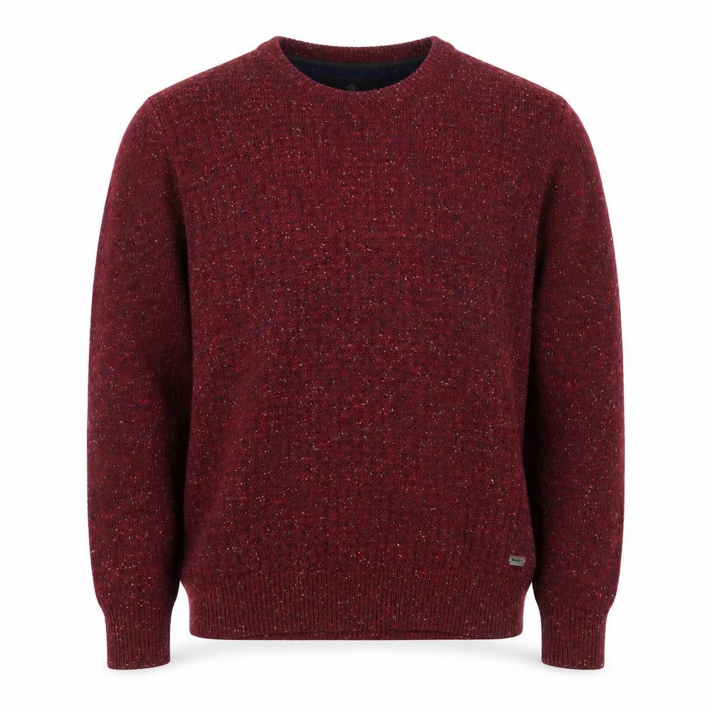 Baileys Men's Red Wool Blend Crew Neck Pullover Jumper Size L
