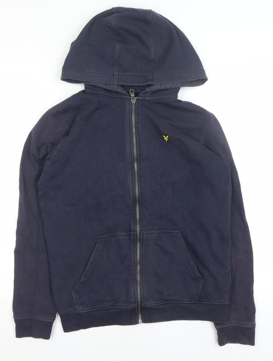Lyle & Scott Junior Boys Navy Blue Full Zip Hoodie 14-15 Years Cotton Blend