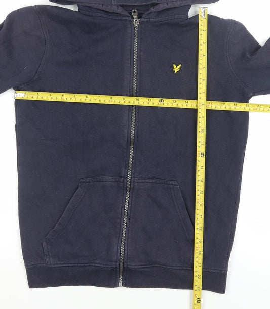 Lyle & Scott Junior Boys Navy Blue Full Zip Hoodie 14-15 Years Cotton Blend