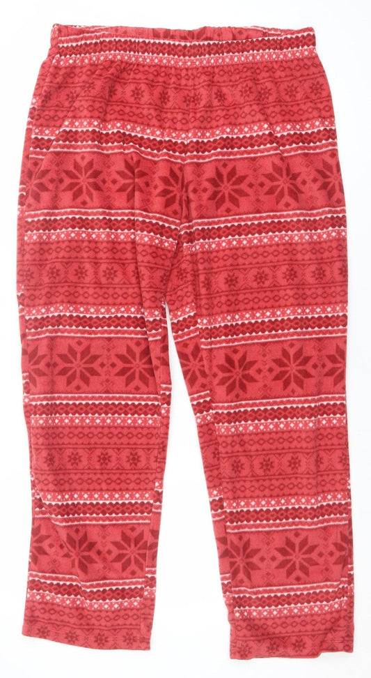 Esmara Women Red Fair Isle Fleece Pyjama Pants Size 14 Winter