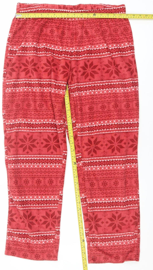 Esmara Women Red Fair Isle Fleece Pyjama Pants Size 14 Winter