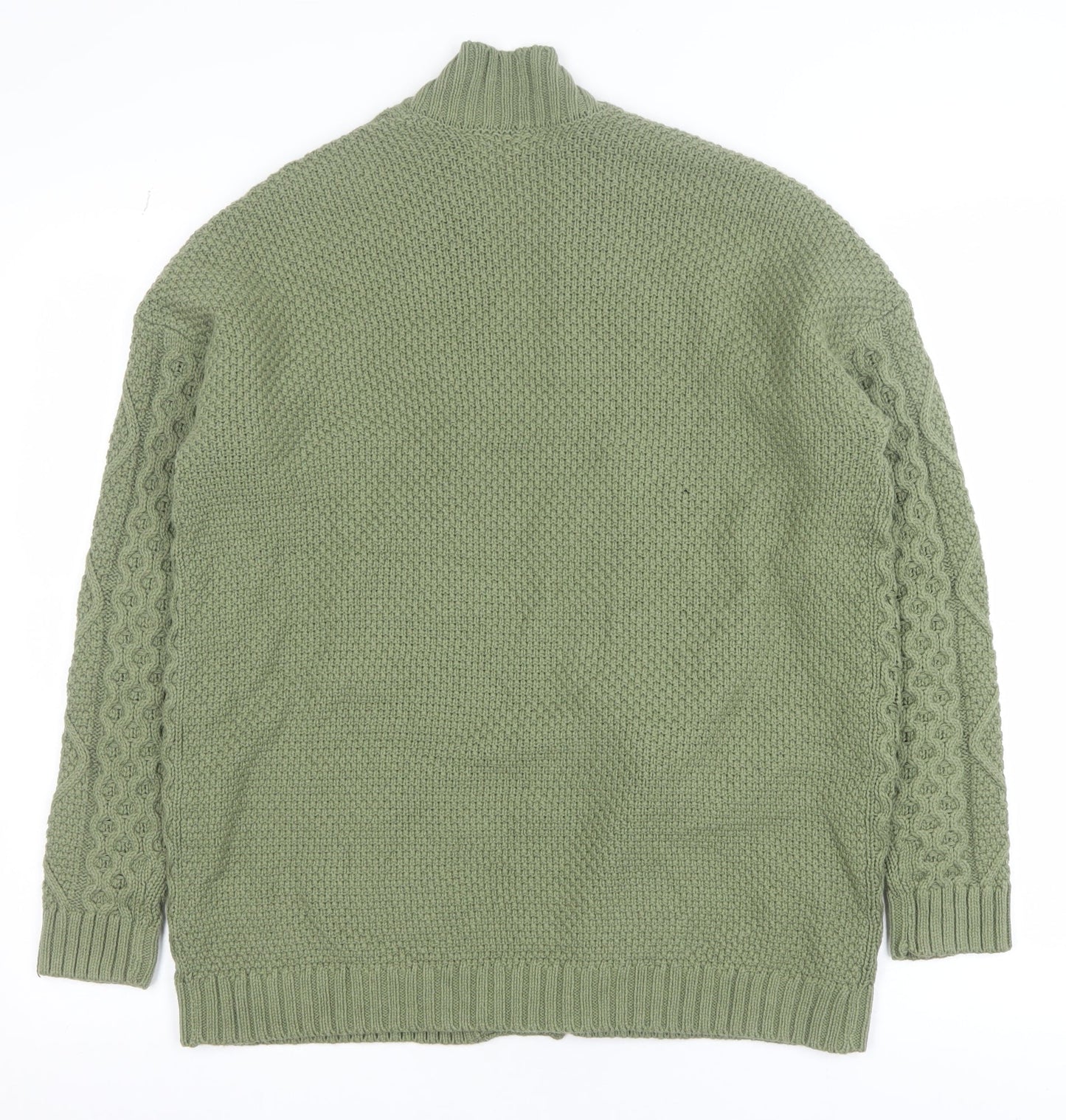 Next Womens Green Chunky Knit Open Cardigan Size S
