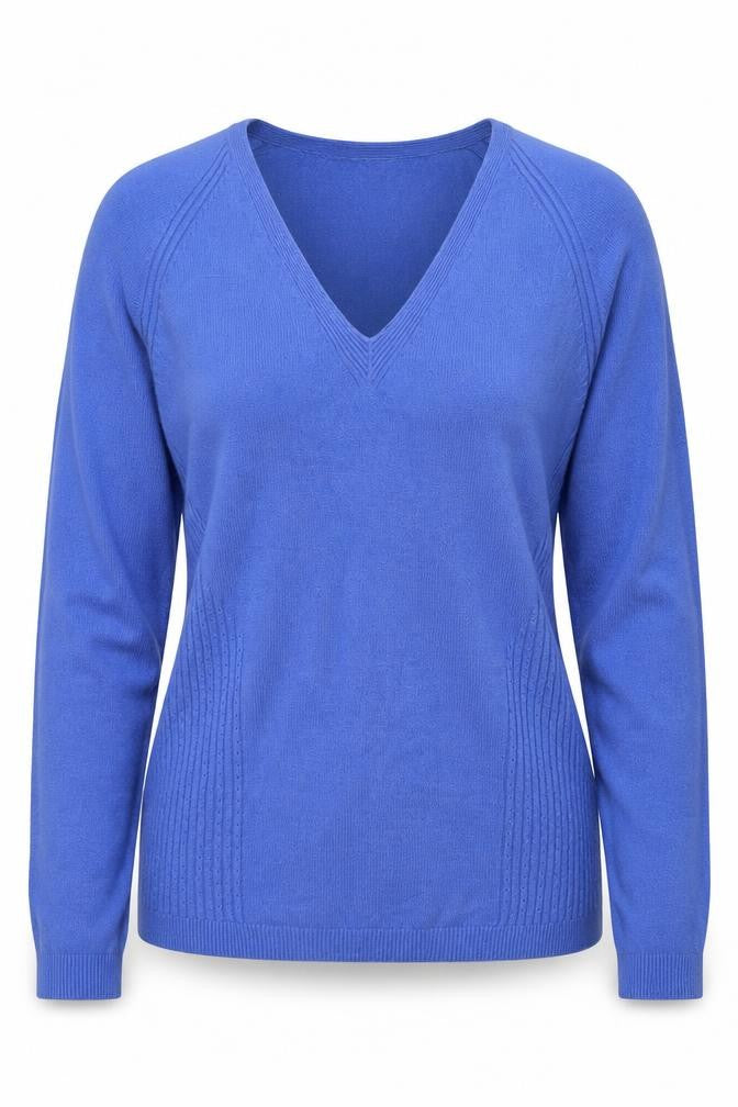 Marks and Spencer Women Blue V-Neck Long Sleeve Pullover Jumper Size 12