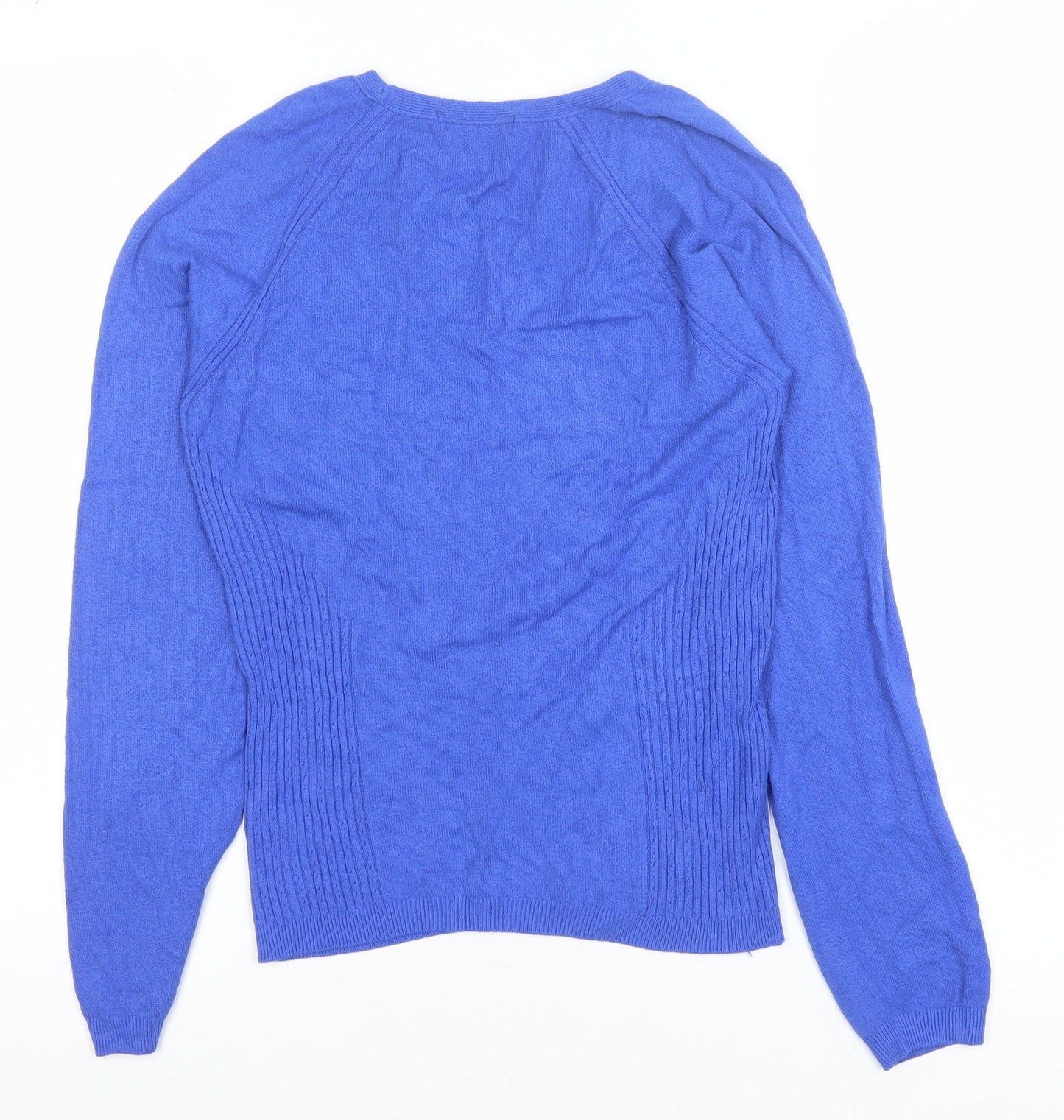 Marks and Spencer Women Blue V-Neck Long Sleeve Pullover Jumper Size 12