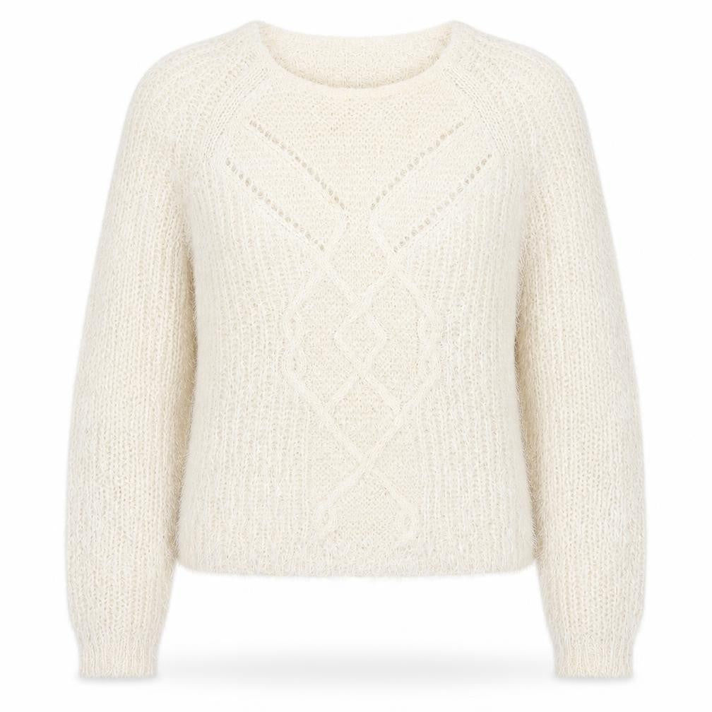 Marks and Spencer Women’s Ivory Cable-Knit Pullover Jumper Size 14