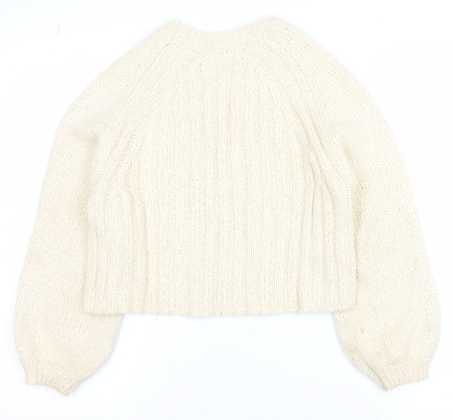 ZARA Girls Ivory Knit Pullover Jumper 11-12 Years Soft Wool Alpaca Blend