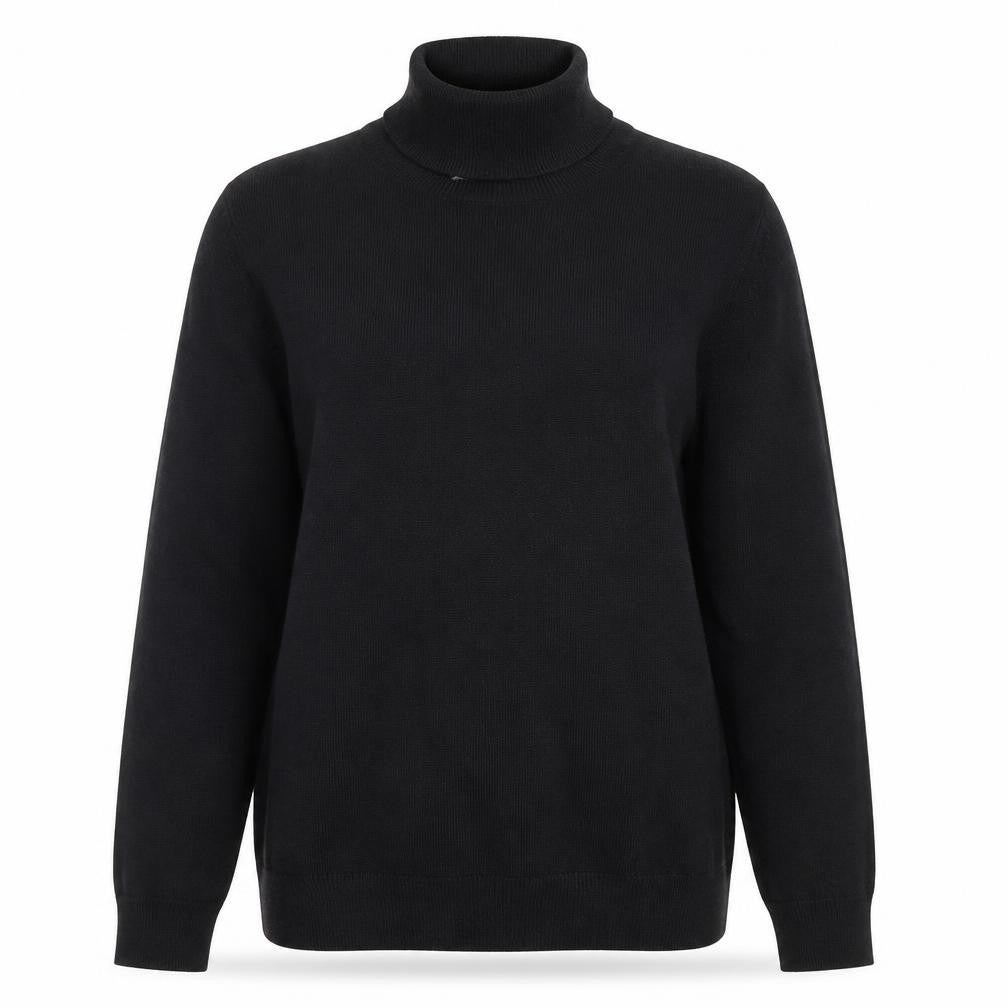 Marks and Spencer Women's Black Roll Neck Cotton Jumper Size S