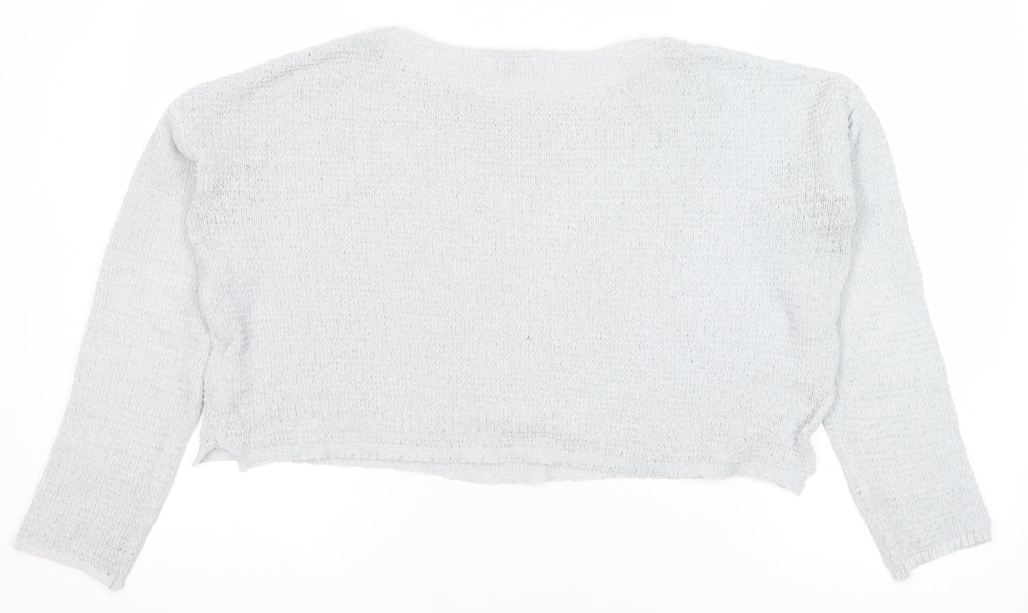 Pull&Bear Womens Grey Knit Pullover Jumper Size 12 Relaxed Fit