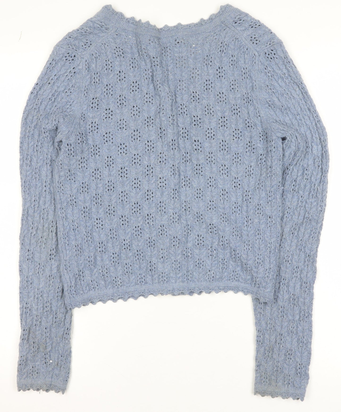 GAP Women Blue Knit Button V-Neck Cardigan Small