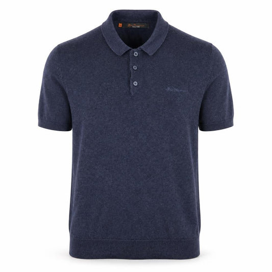 Ben Sherman Men's Blue Cotton Knit Polo Shirt Size M Short Sleeve