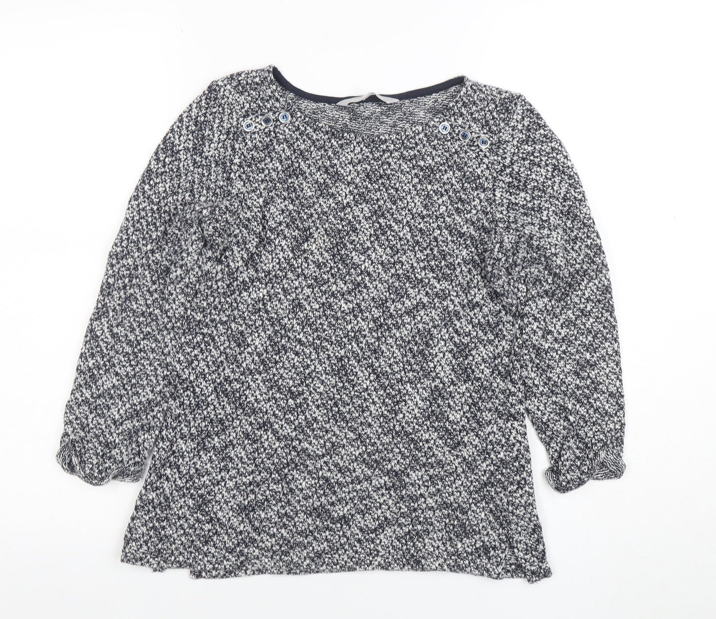 Red Herring Women's Blue Knit Button Detail Jumper Size 10