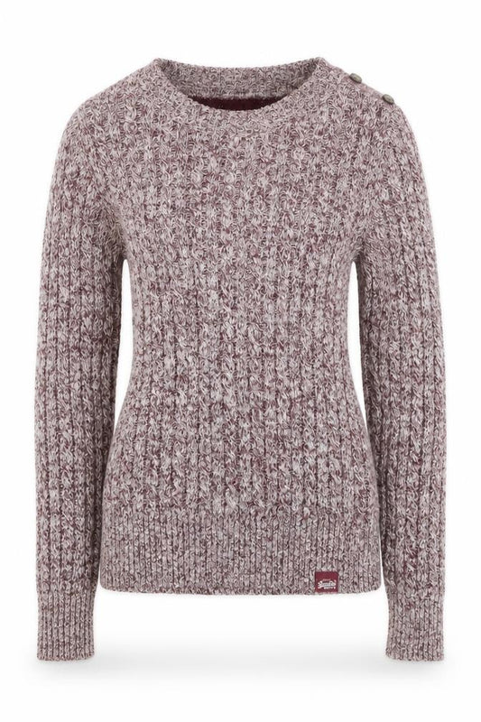Superdry Women's Brown Cable-Knit Pullover Jumper Size 2XS