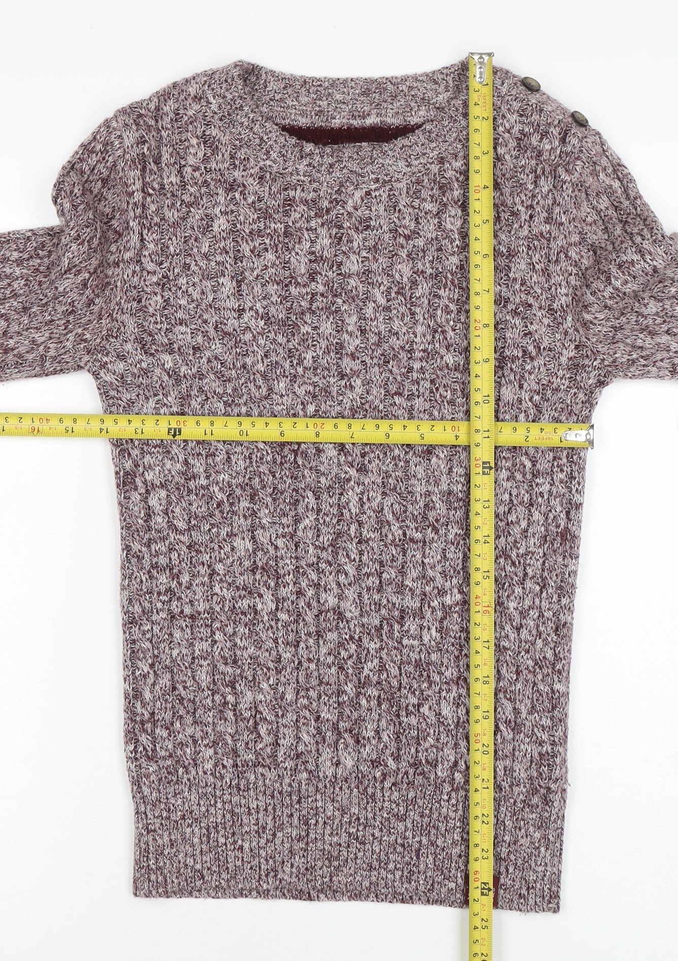 Superdry Women's Brown Cable-Knit Pullover Jumper Size 2XS