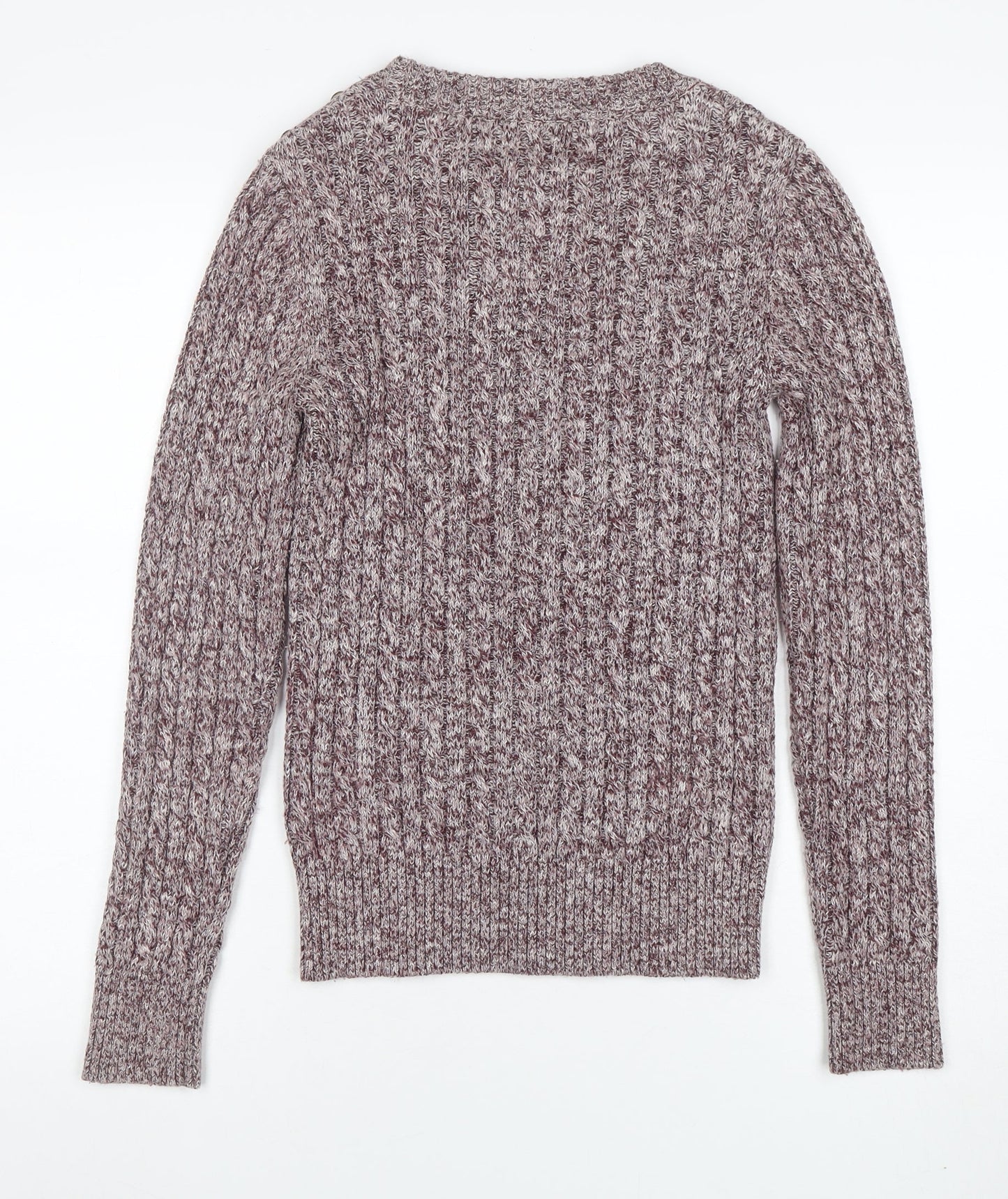 Superdry Women's Brown Cable-Knit Pullover Jumper Size 2XS