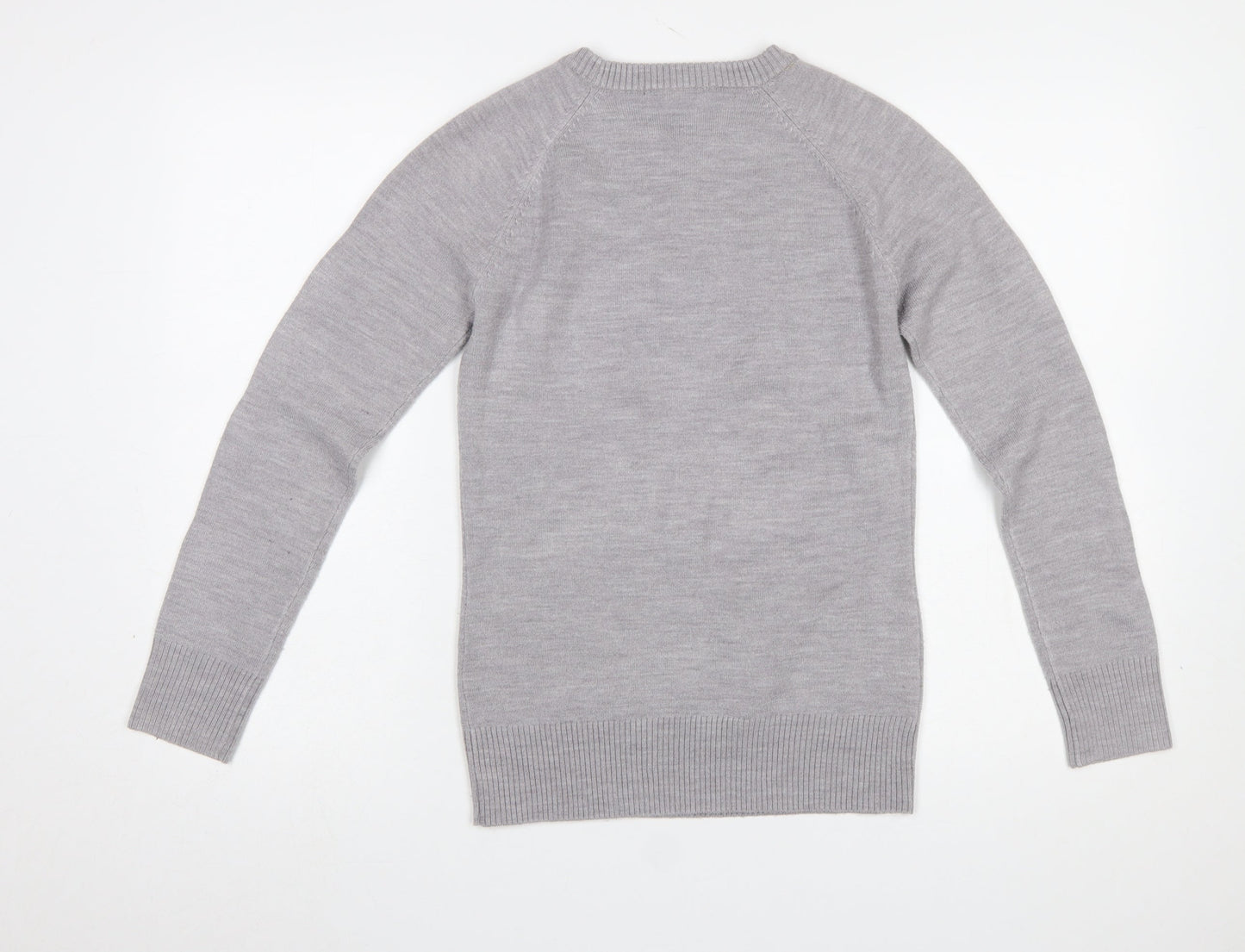 French Connection Women's Grey Crew Neck Knit Jumper Size S