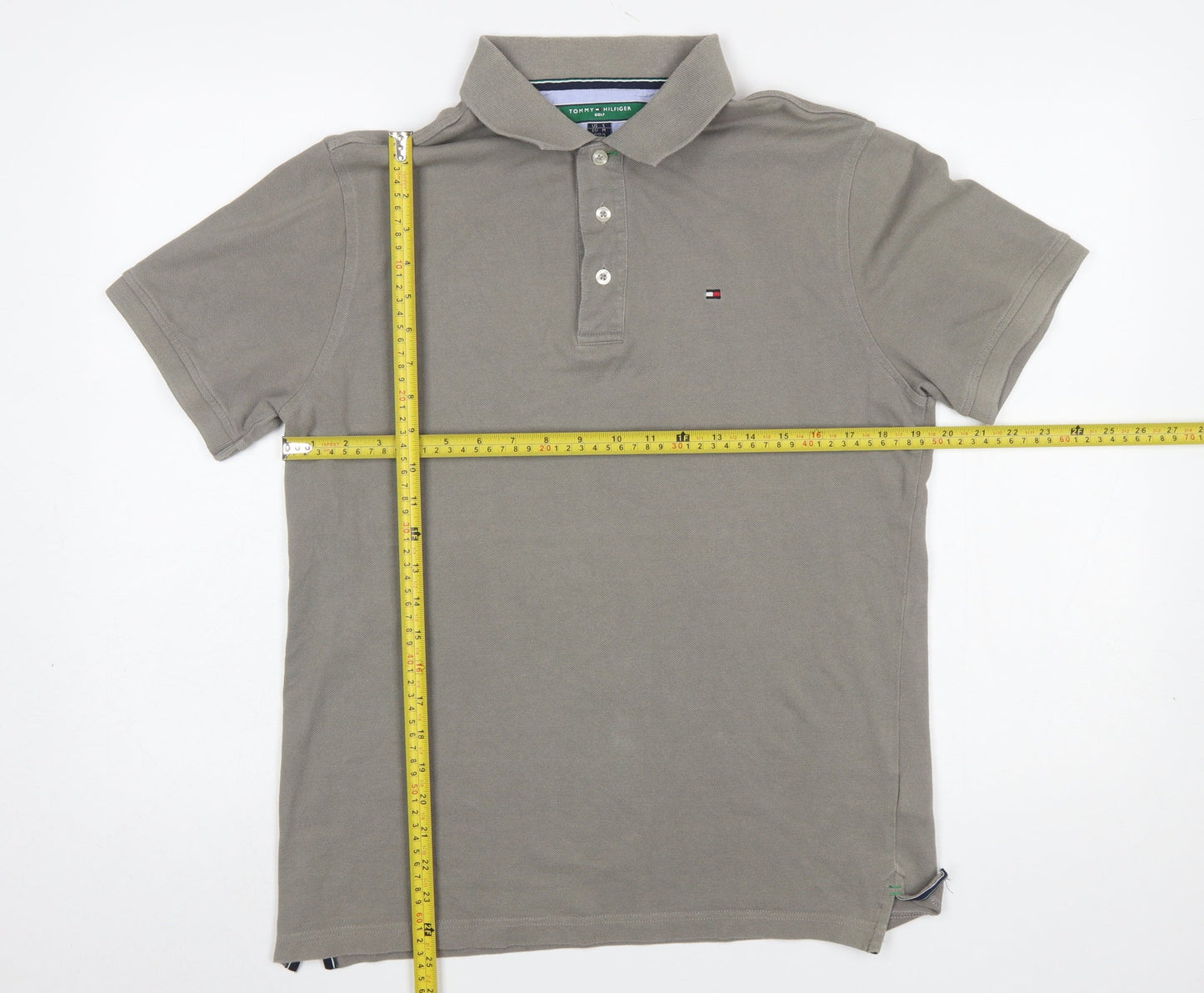 Tommy Hilfiger Men's Beige Golf Polo Shirt M Regular Fit Cotton
