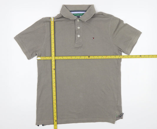 Tommy Hilfiger Men's Beige Golf Polo Shirt M Regular Fit Cotton