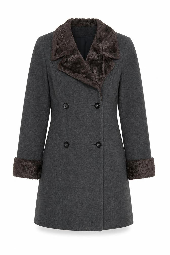 fe.male @ Jenners Women’s Grey Wool Cashmere Long Coat Size 10