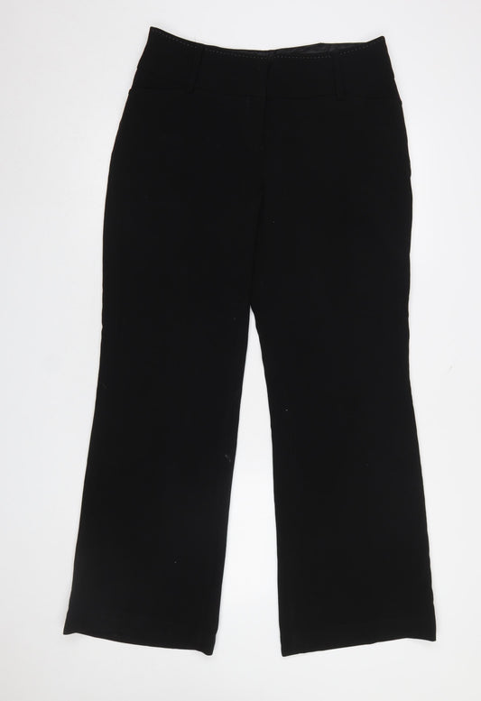 Next Women Black Straight Leg Dress Pants Size 14 Regular Work Trousers