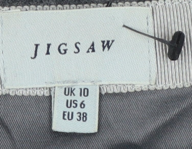 Jigsaw Women Grey Wool Pencil Skirt UK 10 Lined Workwear