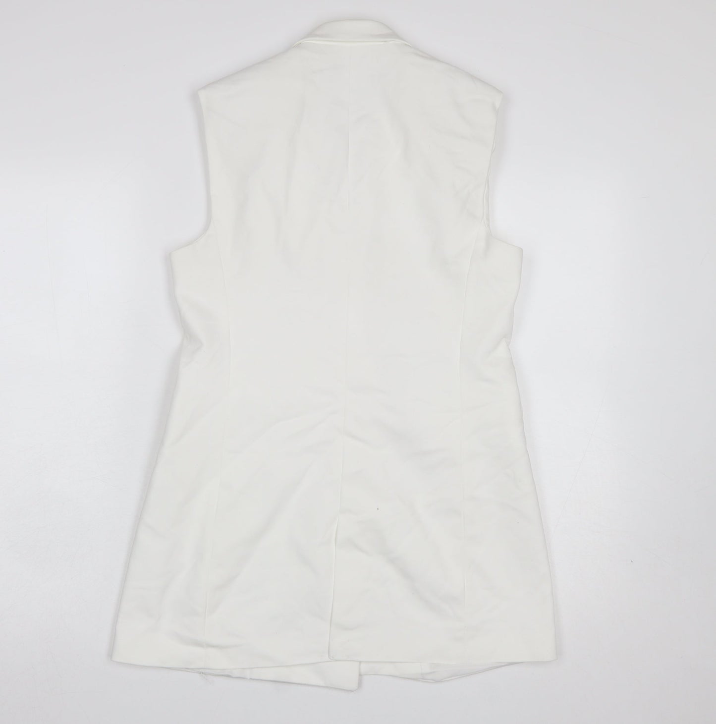 Karen Millen Women's White Sleeveless Double-Breasted Suit Waistcoat UK 6