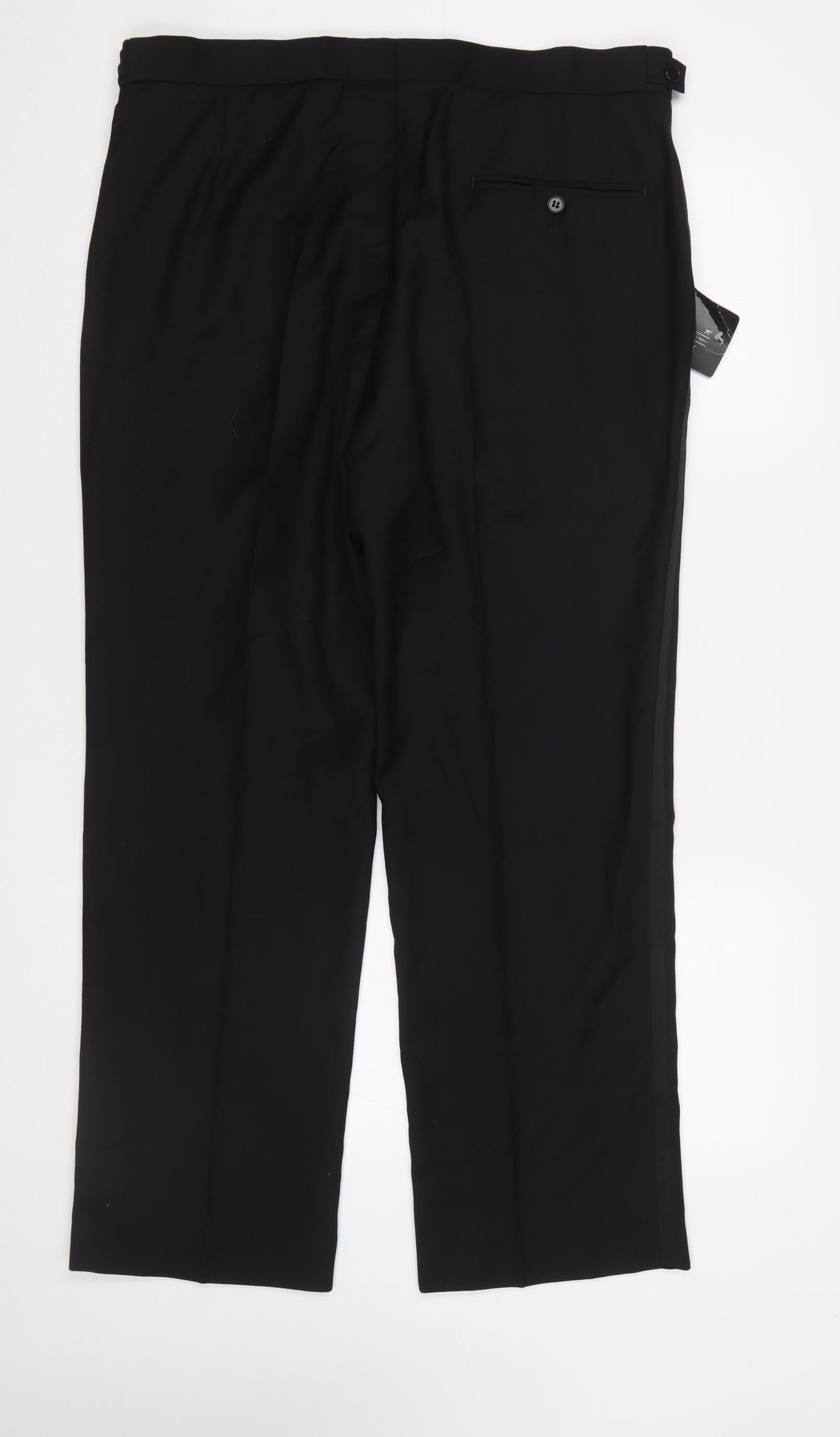 Karl Jackson Men's Black Regular Fit Formal Dress Trousers 36 Short