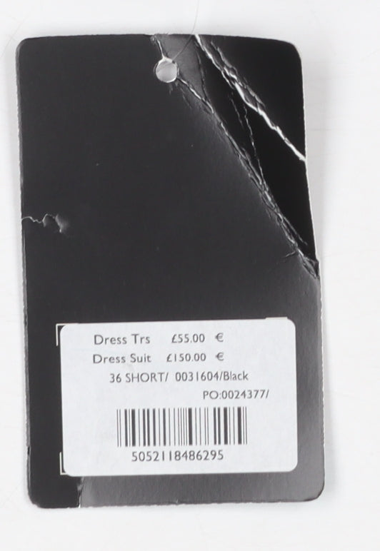 Karl Jackson Men's Black Regular Fit Formal Dress Trousers 36 Short