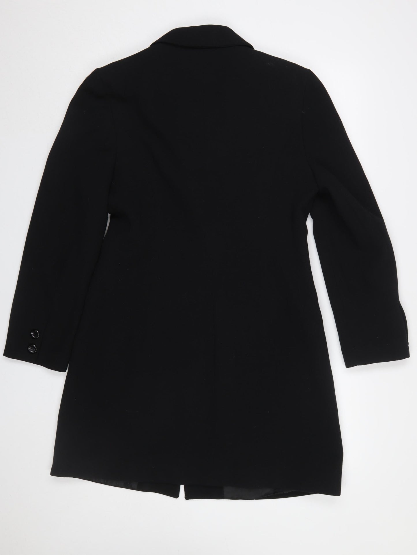 Inter Ilyas Paris Women's Black Wool Long Overcoat Size 14