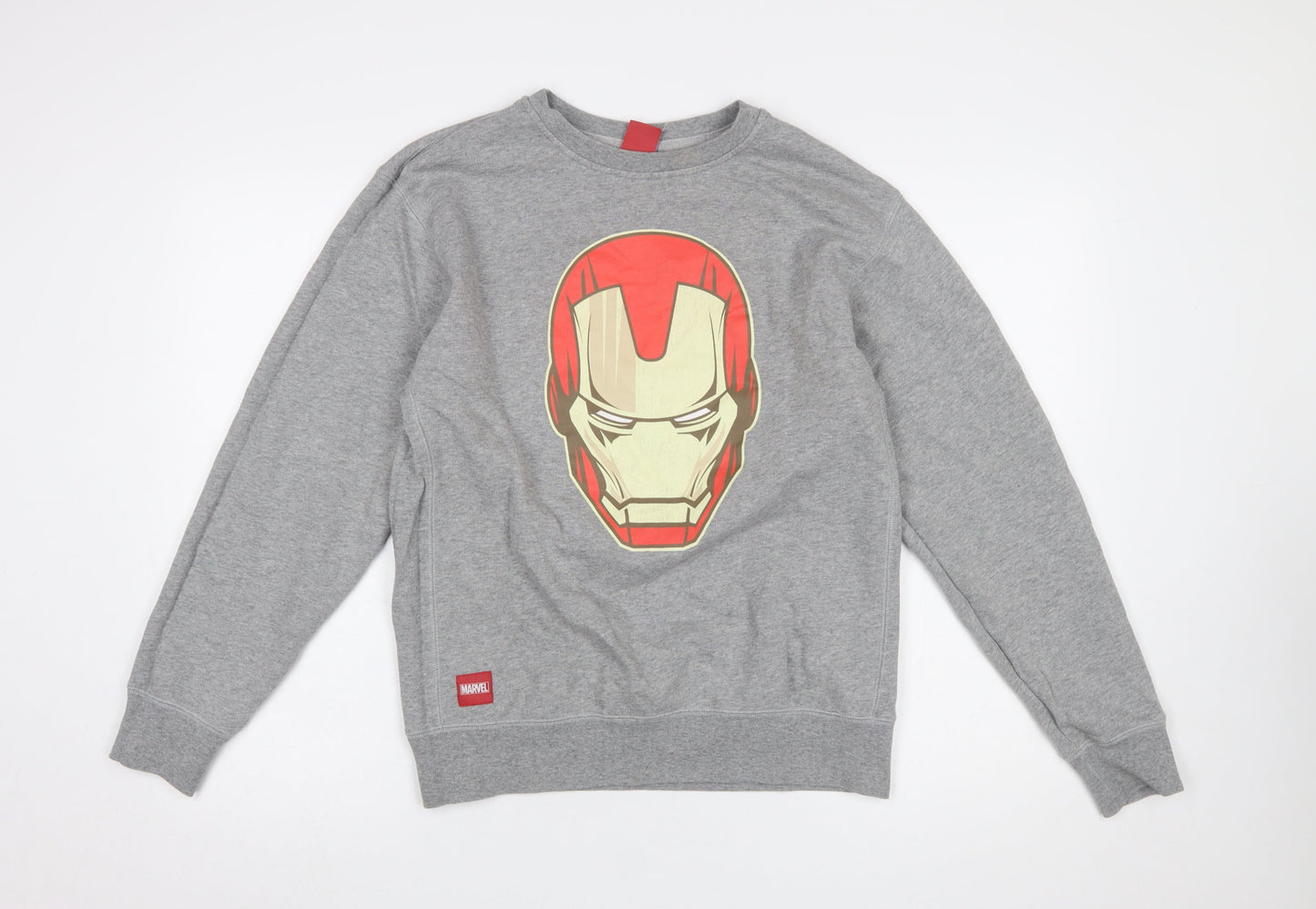 Marvel Iron Man Grey Men’s L Pullover Sweatshirt Graphic Print