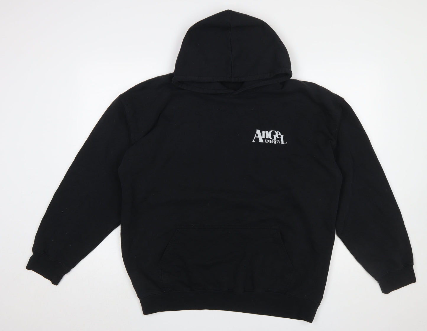 PrettyLittleThing Women's Black Angel Energy Pullover Hoodie Size L