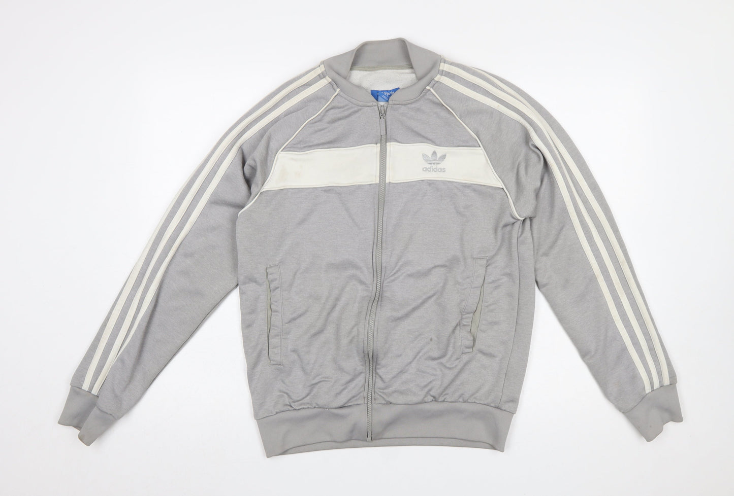 Adidas Men's Grey Full Zip Sweatshirt Medium Classic Logo