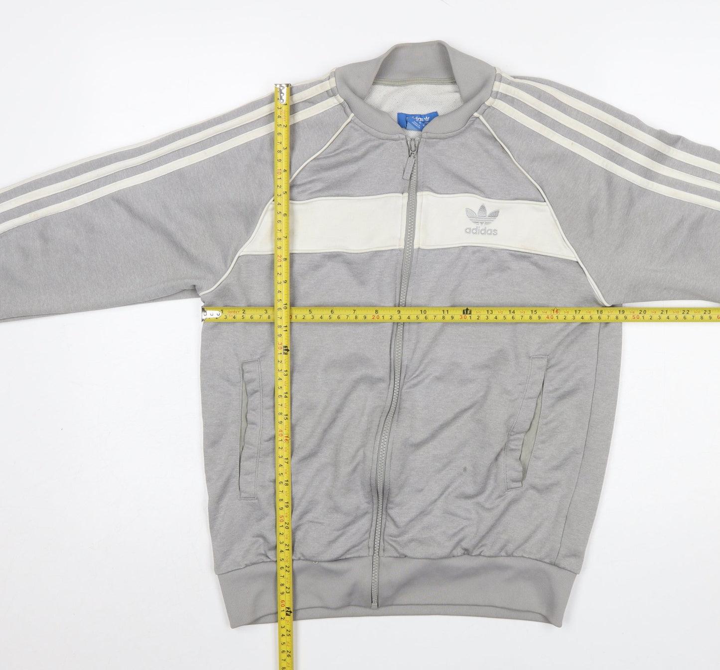 Adidas Men's Grey Full Zip Sweatshirt Medium Classic Logo