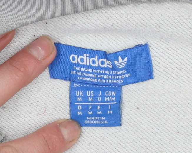 Adidas Men's Grey Full Zip Sweatshirt Medium Classic Logo