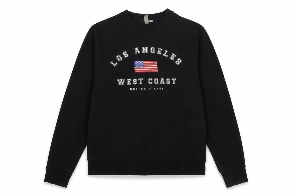 Front view of ASOS Women Black Los Angeles West Coast Cotton Sweatshirt UK 10