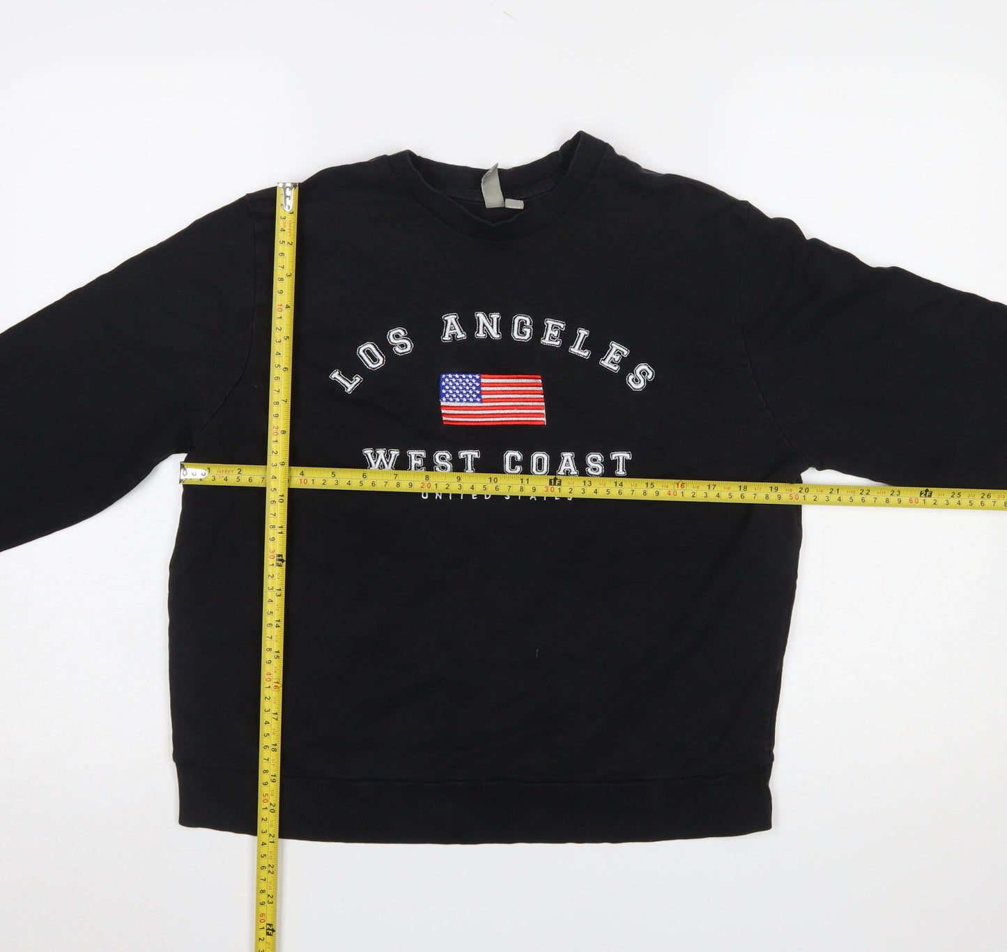 ASOS Women Black Los Angeles West Coast Cotton Sweatshirt UK 10