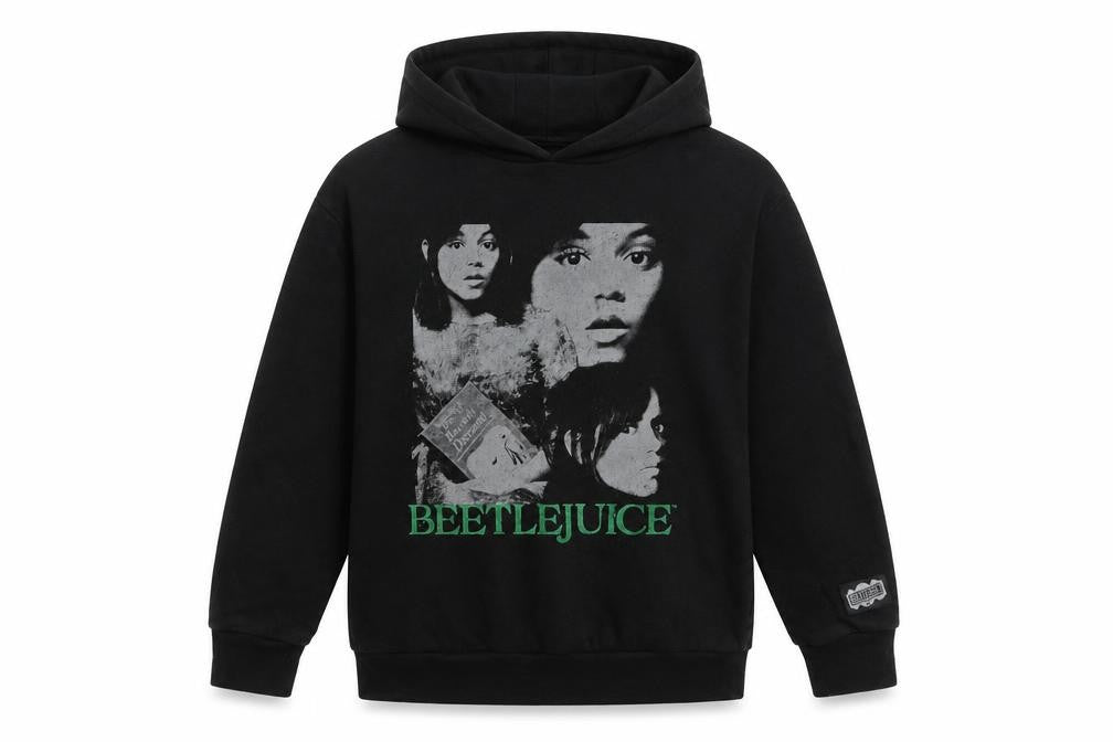 Primark Girls Black Beetlejuice Pullover Hoodie 12-13 Years